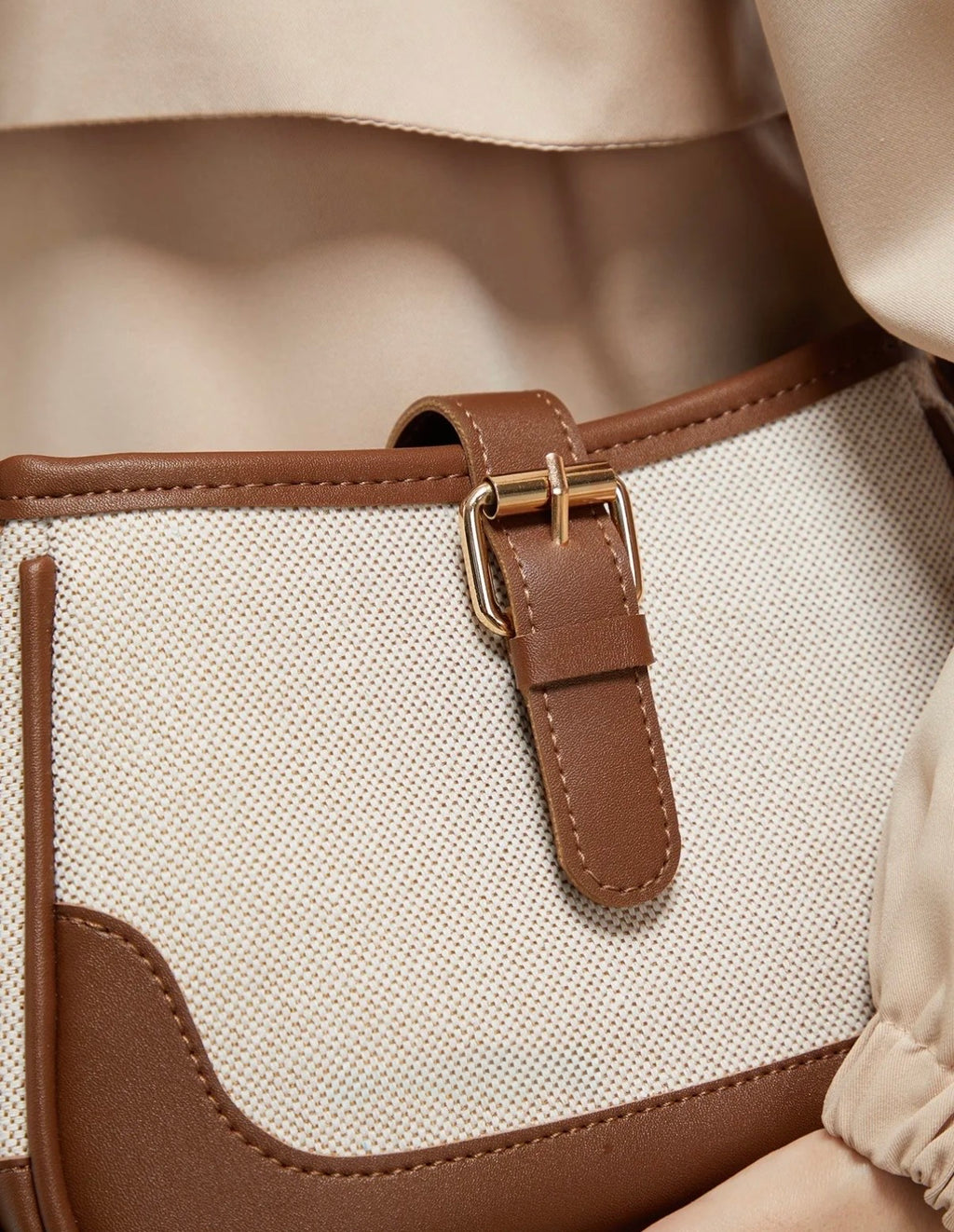 Valerin Luxe Canvas Saddle Shoulder Bag