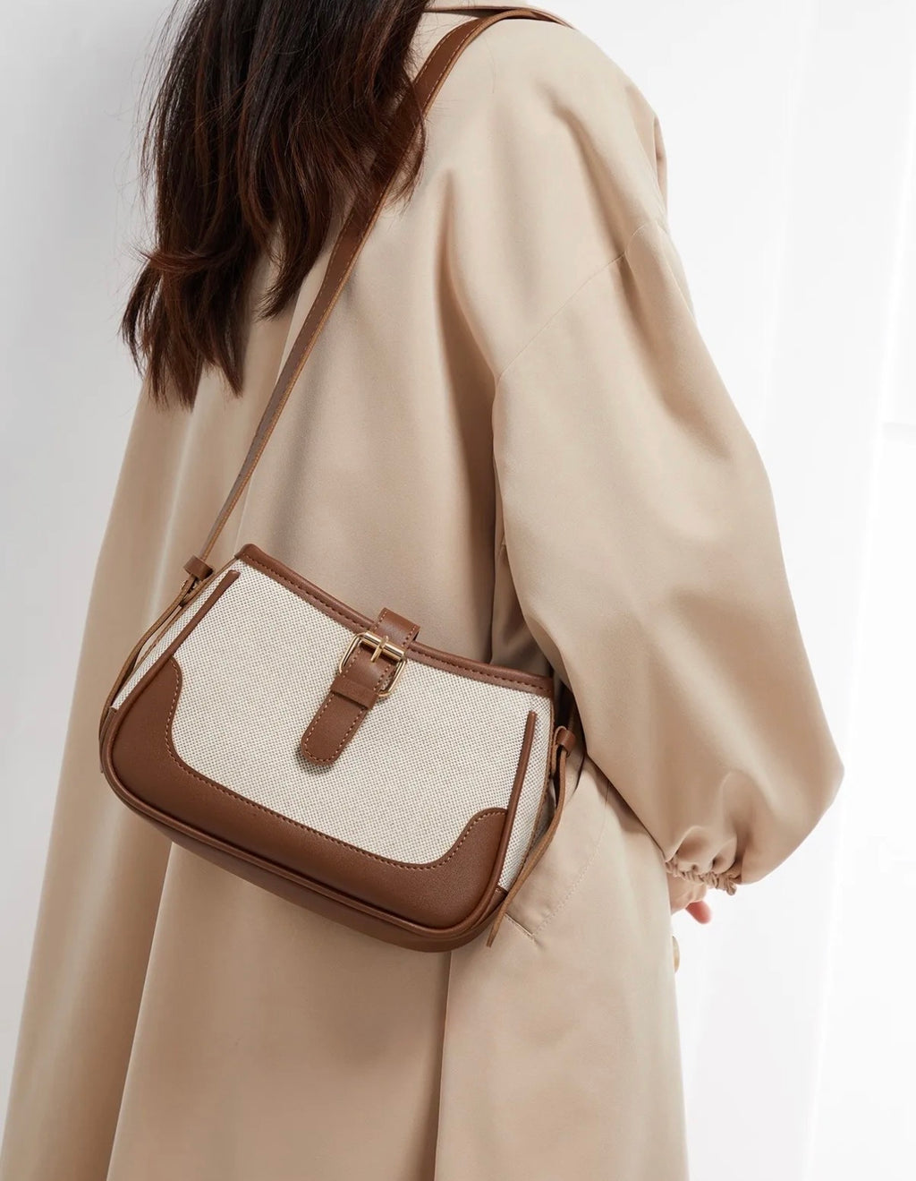 Valerin Luxe Canvas Saddle Shoulder Bag