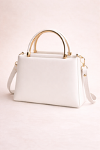 Elegant Dual Ring Top Handle Handbag