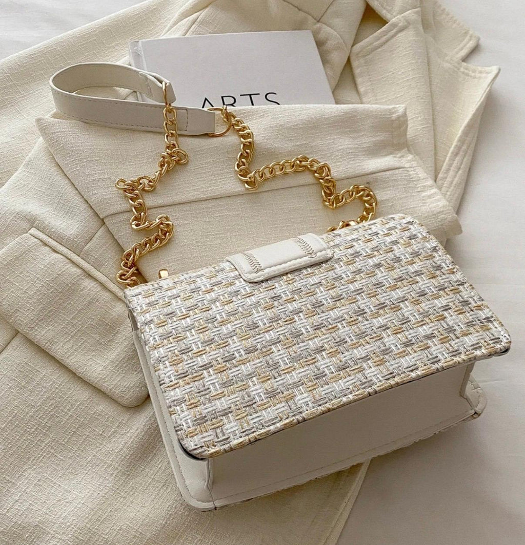 Tweed Chain Flap Bag