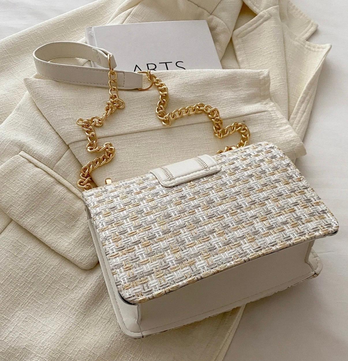 Tweed Chain Flap Bag