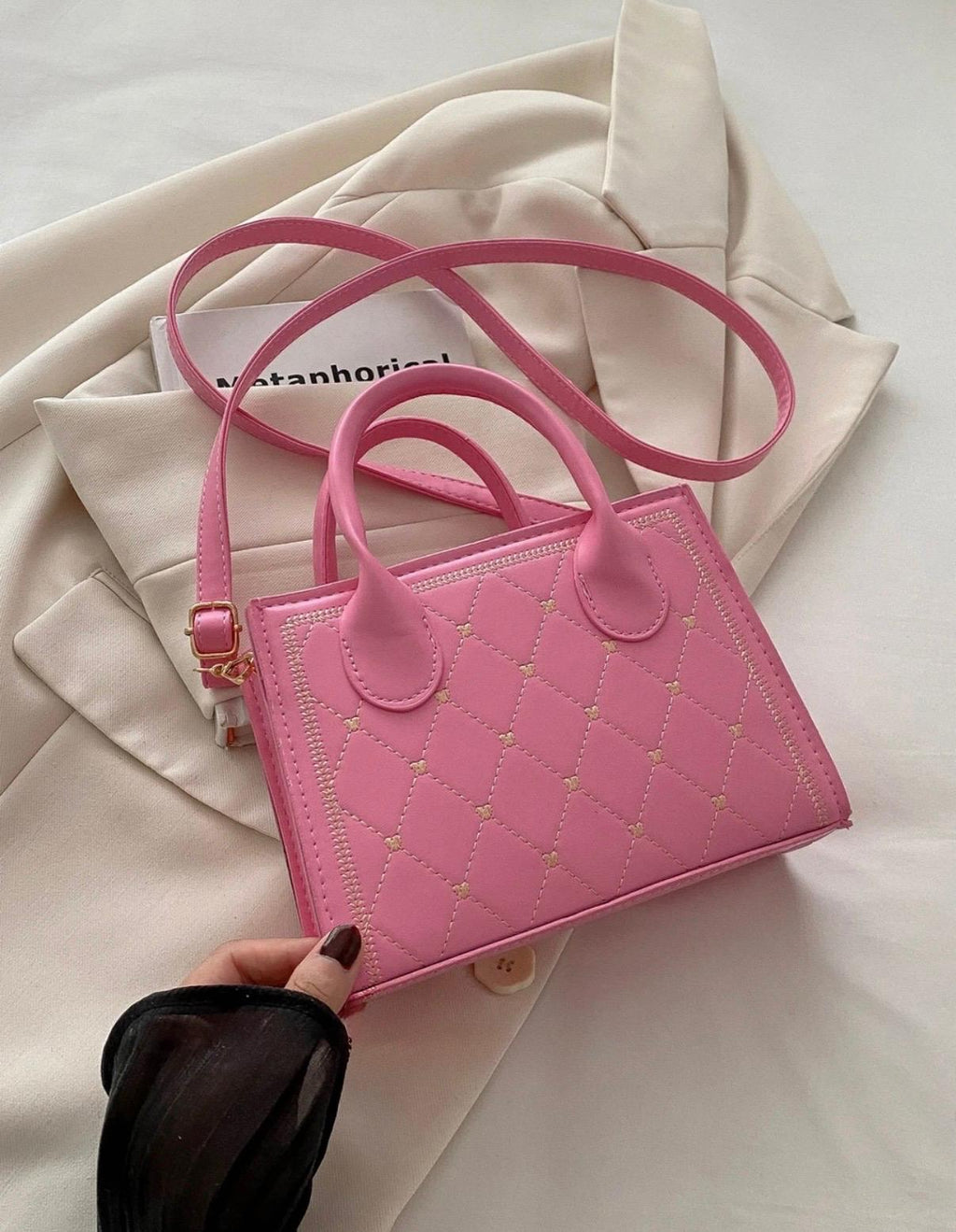 Pink Quilted Mini Tote